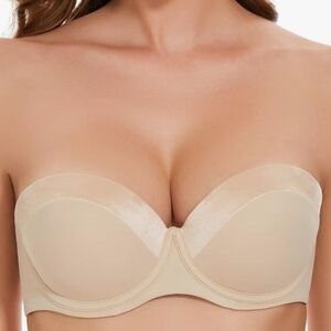 SEA BBOT Push Up Convertible Strapless Bra in Beige Size 42B